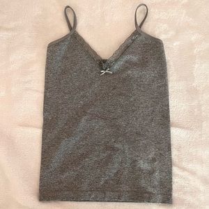 Gray Camisole w/ Lace Border - NEVER WORN